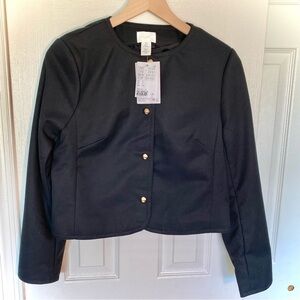 NWT H&M Black Cropped Structured Blazer